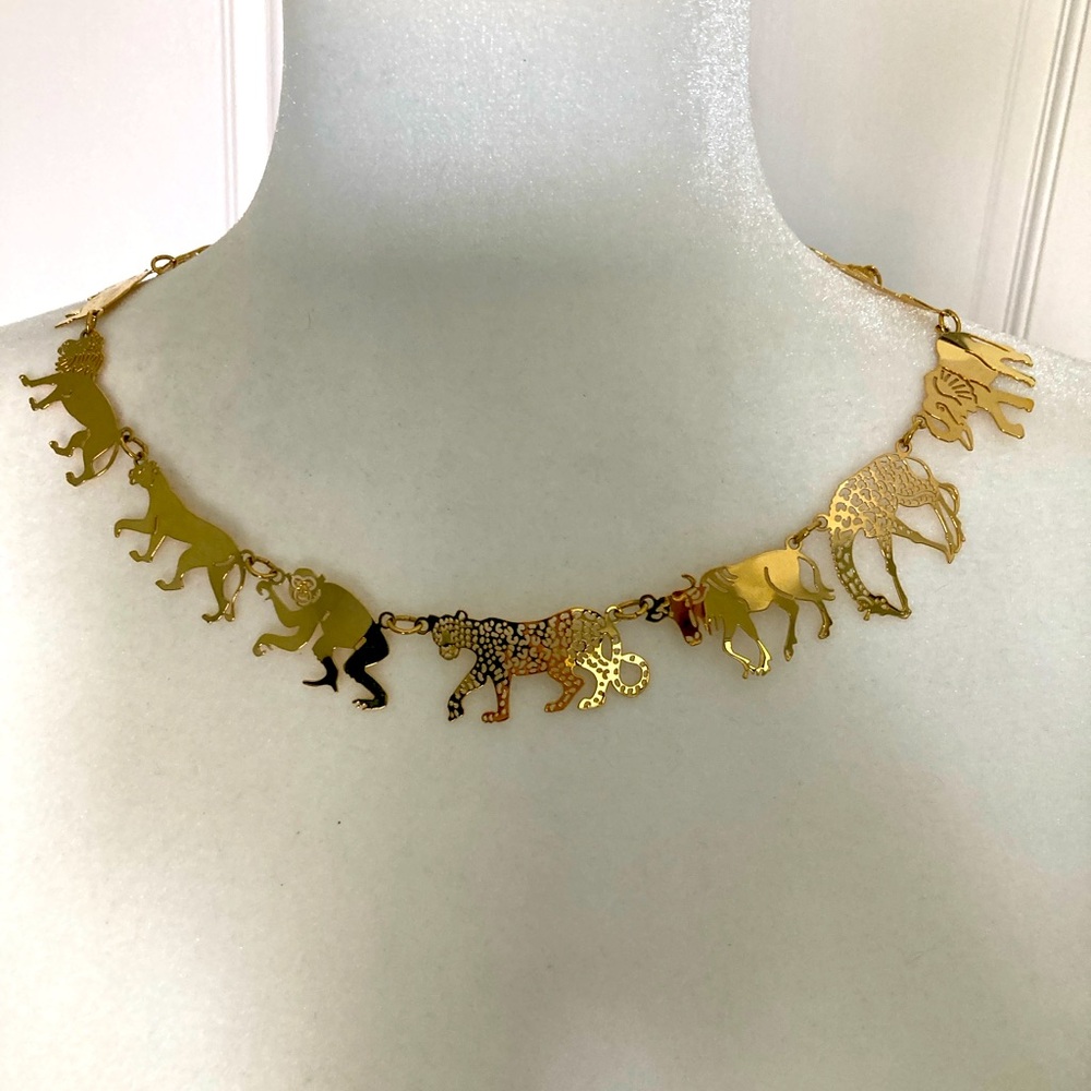 Wild Byrd African Sahara Gold Animal Charm Necklace